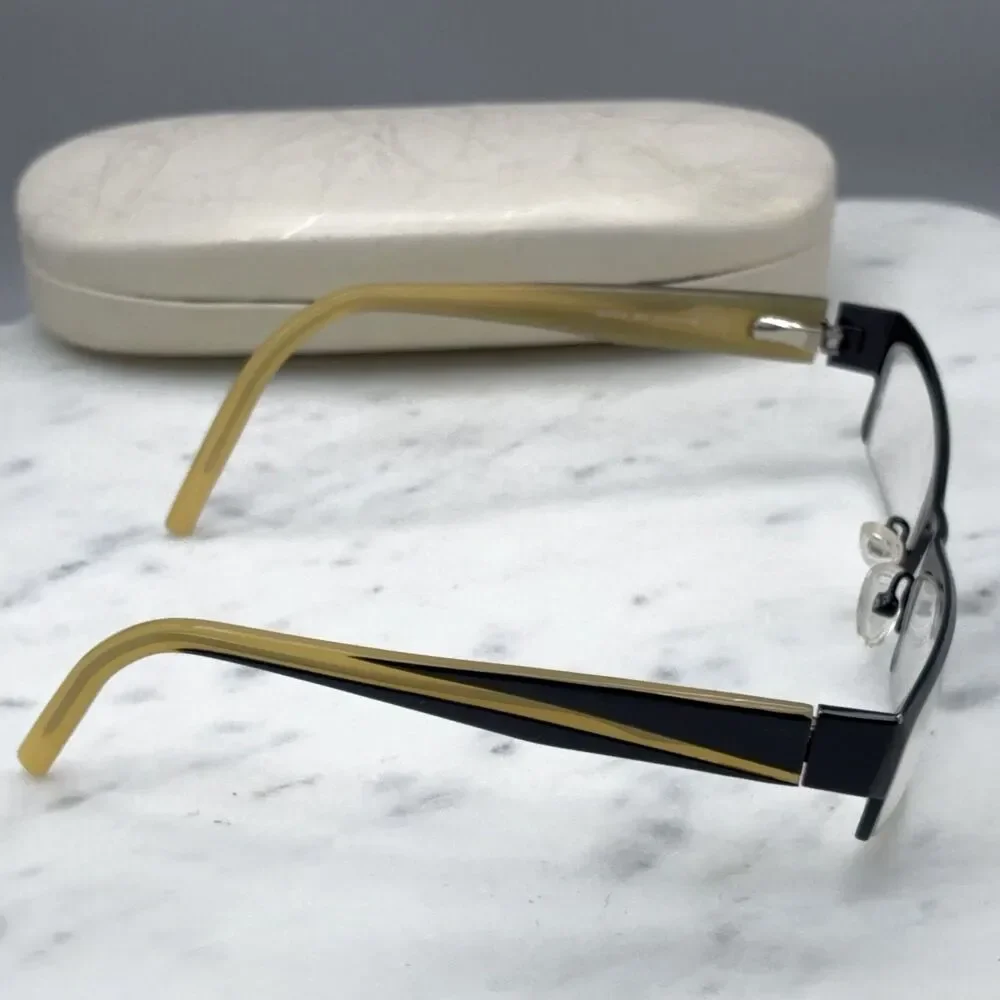Guess GU 1416 BLK Black Half Rim Rectangle Eyeglasses Frames Only 51-17-135 RARE